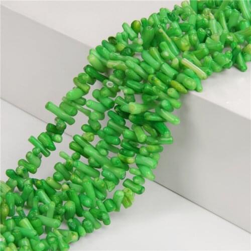 Green Irregular Shape Coral Strand Beads Smooth Natural Mother Of Shell Pearls Bead For DIY Making Jewelry Accessory Necklace