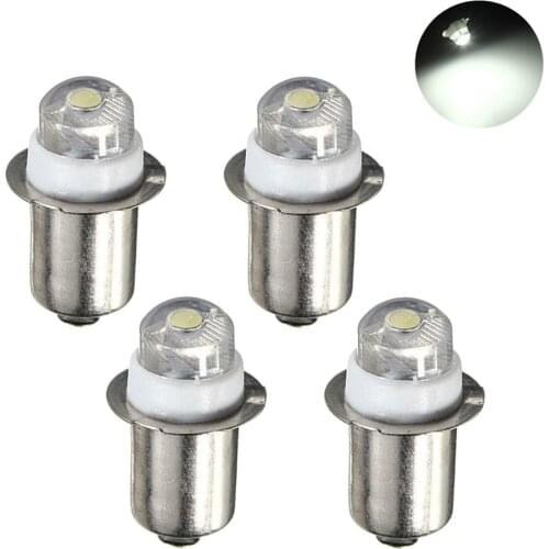 0.5W P13.5S LED Conversion Bulbs 3V 4.5V 6V LED Upgrade Bulbs Flashlight Torch Replacement Bulb For 2/3/4 AA C+D Cells (4 Set)