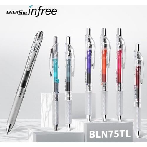 1pcs Pentel Energel BLN75TL Transparent Gel Pen 0.5mm Color Core Press Smooth Quick-drying Large-capacity