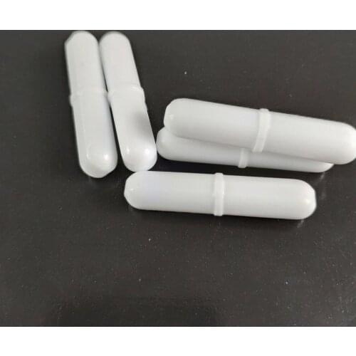 10Pcs B8*25 MM PTFE Magnetic Stirrer Mixer Stir Bar With Pivot Ring White Color