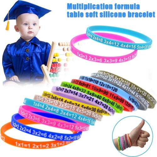 12pcs Multiplication Tables Soft Silicone Bracelet Learn Math Education Wristband For Kids 2020 Childrens Gift