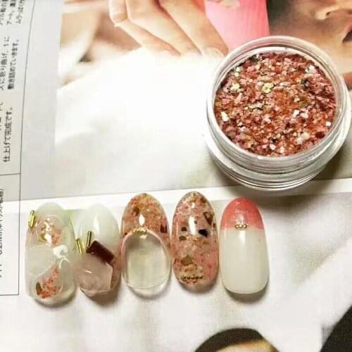 1Jar Cute Marbleizing Effect Mix Glitter Nail Art Glitter Decoration GD40