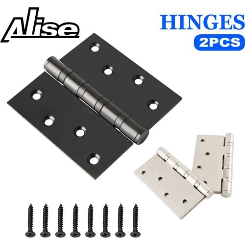 2Pcs Hardware Stainless Steel Hinges Door Connector Drawer 8 Mounting Holes Durable Furniture Bookcase Window Cabinet Home