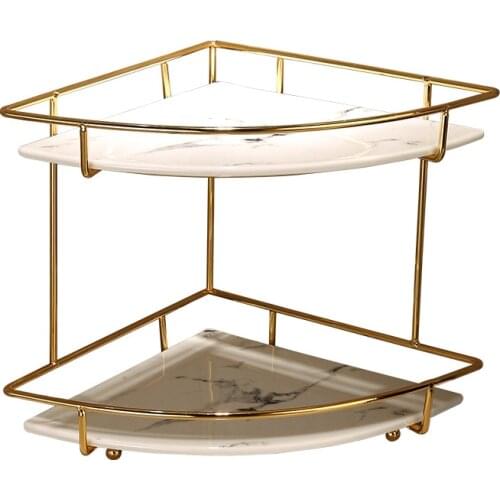 2 Layer bathroom storage rack for cosmetic hand washing supplies table counter storage corner storage rack