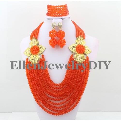 2o19intriguing Sale Jewelry Crystal Beads African Jewelry Set Nefgerian Wedding party Necklace Set for women Free Shipping W8895
