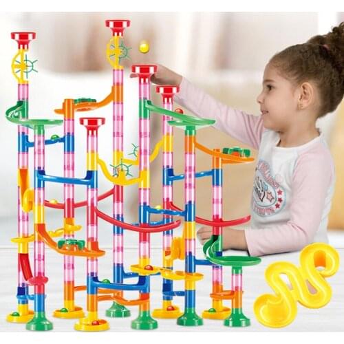 50/80/133PC Track Pipe Building Blocks Path labyrint Marble Race Run Maze Ball Funnel Slide Brick Educational Toys For Chirldren
