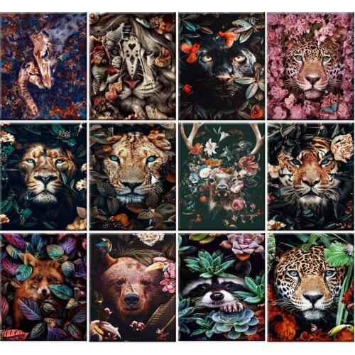 Full Diamond Embroidery 5D DIY Animal Flowers Diamond Painting of Rhinestones Diamond Mosaic Cross Stitch Kits