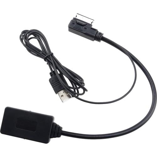 Beler Car Wireless Bluetooth 5.0 AUX Radio Audio Cable Adapter fit for Audi AMI MMI MDI 2G 3G 3G+ ABS Black