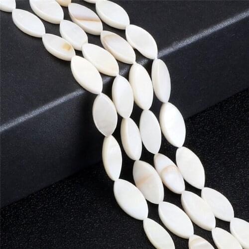 Beige Natural Freshwater Shell Mother Of Pearl Horse Eye Loose Spacer DIY Beads For Making Jewelry Bracelet Necklace Handmade