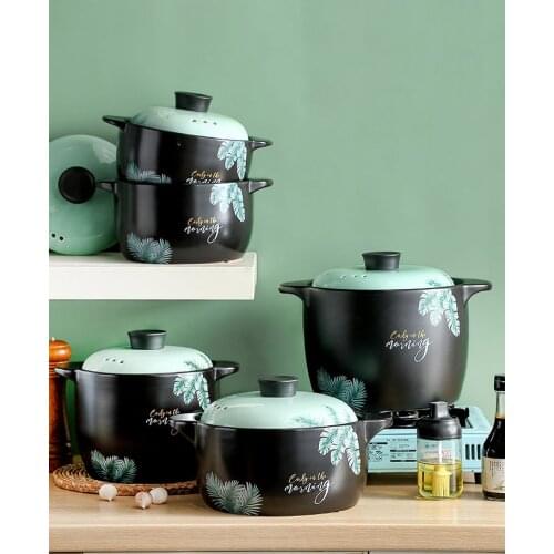 Household Gas Ceramic Soup Pot Casserole Soup Pot Fire Heat Resistant Hotpot Kitchen Pots Cooking Pot 2.5/3.5/4.5/5/6L