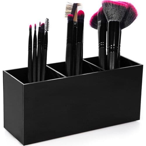 3 Slot Cosmetics Brush Storage Case Acrylic Makeup Tools Brush Holder Organizer Box Eyebrow Pen Storage Rack Makeup display tool