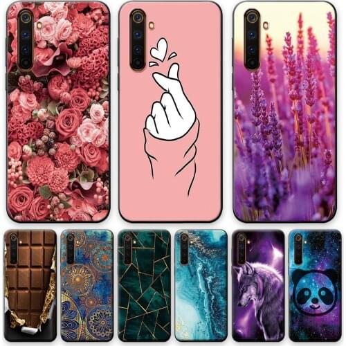 For Realme 6 Case Cover For Realme 6 Soft Flowers Phone Case For OPPO Realme 6 Silicone Cover on Realme 6 Realme6 TPU Back Shell
