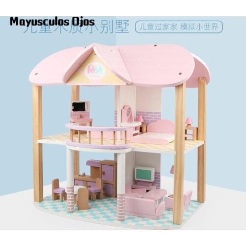 Children Play House Villa House Scene Pink House Princess House Assembled Villa House Toy Birthday Gift