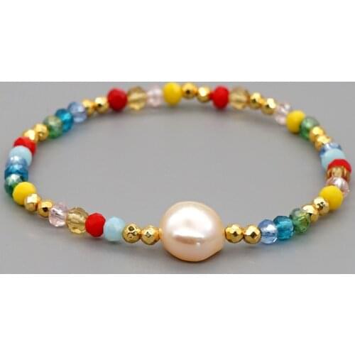 Go2Boho Freshwater Pearl Charm Bracelets For Women Jewelry 2021 Summer Beach Colorful Crystal Beaded Bracelet Pulseras Joyerias