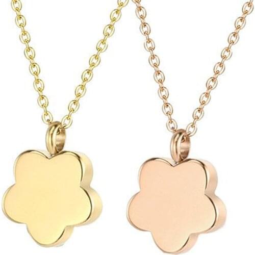 Cremation Jewelry for Ashes Stainless Steel Flower Memorial Ashes Holder Urn Pendant Keepsake Urn Necklace for Human Pet