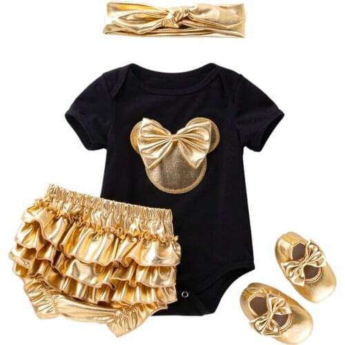 Summer Girl Baby Clothes Set 4Pcs Princess Infant Girls Clothing Party Baptism Lovely Spring Girl Clothes Suit Newborn Clothes