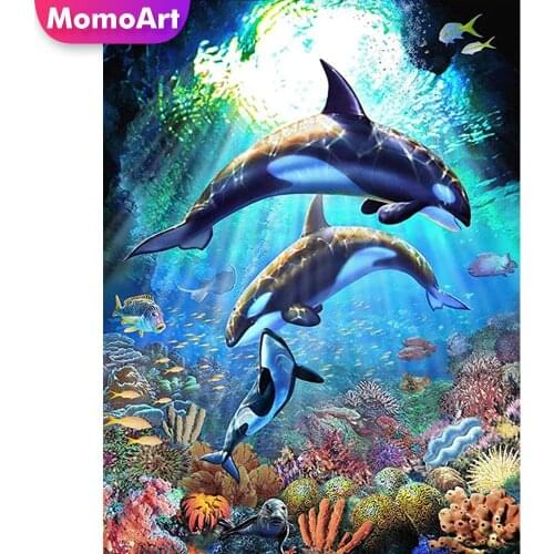 MomoArt Diamond Painting Shark Animal New Arrival Diamond Mosaic Sea Full Square Embroidery Cross Stitch Art Decor For Home