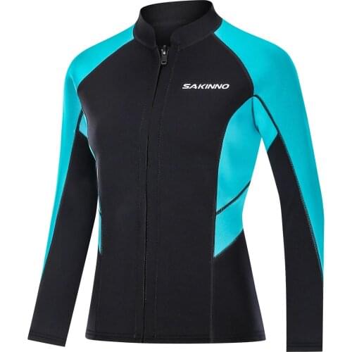 2MM Neoprene wetsuit women Diving jacket long sleeve snorkeling coat female surfing winter swim jacket fishing thermal Swimwear