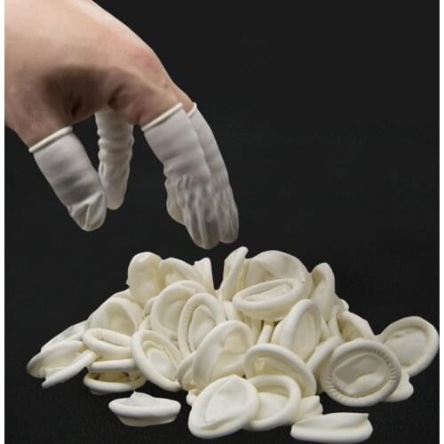 New 100pcs Eyebrow Extension Gloves Practical Disposable Anti Static Rubber Latex Finger Cots Off Beauty Tool Accessories