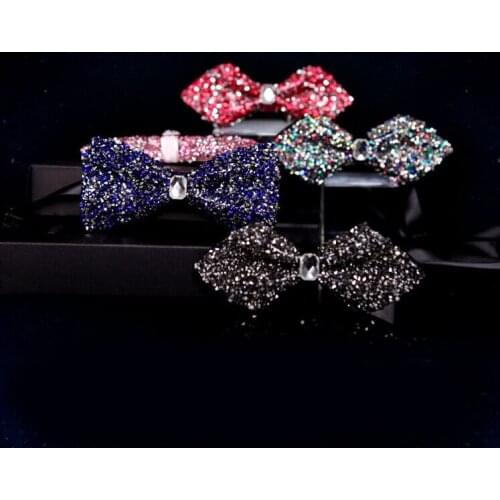 New Free Shipping fashion male MENS BOW manual diamond wedding groomsman Korean red blue graduation dresses Party TIE ON SALE