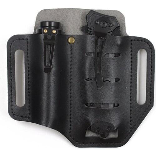 New Multitool Leather Sheath Pocket Multitool Sheath EDC Pocket Organizer Flashlight Outdoor Camping HikingTools