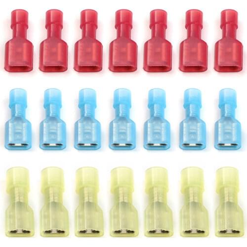 50Pcs Terminals Crimp Wire Cable Connectors Nylon Fully Insulated Spade Female Electrical Crimp Terminators Kit Tool Set