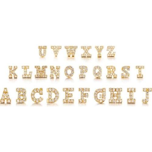 Top Quality S925 Sterling Silver Post Small And Cute CZ Stone Stud Earrings Fashion 26 Alphabet Letter Initial Earrings