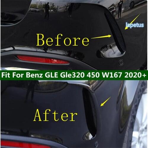 Front / Rear Fog Lights Lamp Eyelid Eyebrow Decoration Streamer Cover Trim ABS For Mercedes-Benz GLE Gle320 450 W167 2020 2021