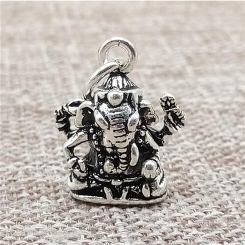 925 Sterling Silver Shiva Ganesha Pendant Charm for Necklace Bracelet