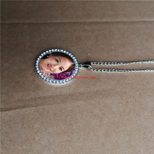 Sublimation blank new round necklaces pendants with drill necklace pendant hot tranfer printing consumable 15pcs/lot