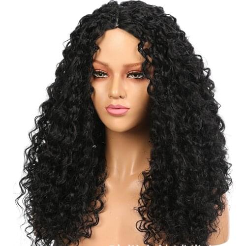 Loose Curl Synthetic Wigs with Natural Hairline High Temperature Hair Wave For Black Women Machine Made