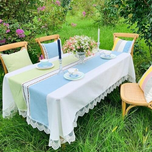 European Lace Edge Dining Table Tablecloth Celebrity Light Luxury Rectangular Table Cover Living Room Fabric Fresh Towel Cover