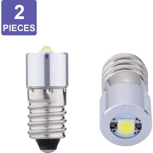 1W E10 LED Upgrade Bulb For Flashlight Torch Light Replace Work Bulb Light Cool White 3V 3.7V 4.5V 6V C+D Cell AA Cell