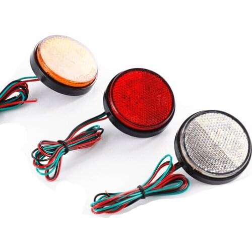 LED Round Reflector Tail Brake Stop Marker Light Truck RV Trailer ATV Motorcycle For Haeley Honda Yamaha Suzuki Custom
