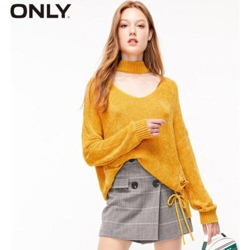 ONLY Winter Lace-up Chenille Knitted Women Sweater 119313502