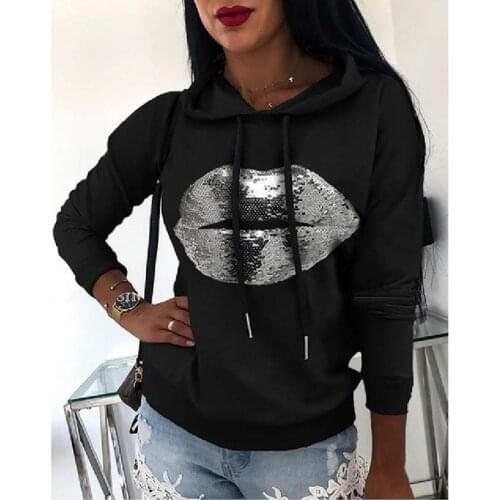 Tops print hooded pullovers sweatshirt women hoodie loose high quality plus size hoodies woman sweatshirts girls dropshipping