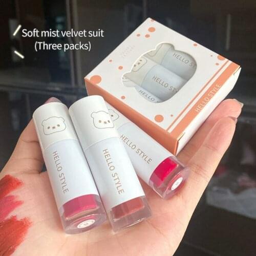 Three-pack Cigarette Tube Glazed Mirror Water Lip Glaze Lip Gloss Waterproof Moisturizing Non-stick Cup Liquid Lipstick TSLM1