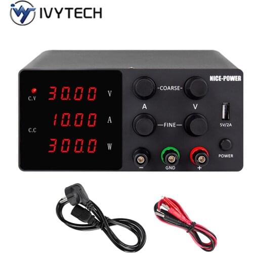 Adjustable 30V 10A DC Switching Lab Power Supply LCD 4 Digits Laboratory Source For Phone USB interface 5V 2A 120V 3A 60V 5A