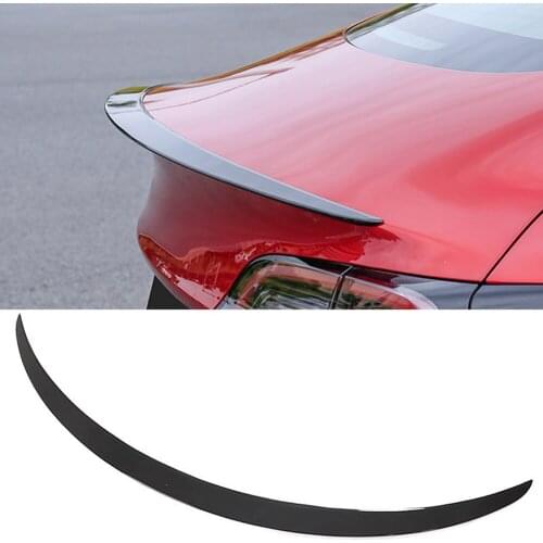 Car Rear Trunk Boot Lip Wing SpolerFor Tesla Model 3 2017-2020 High Performance Rear Spoiler ABS Glossy Black / Carbon Look