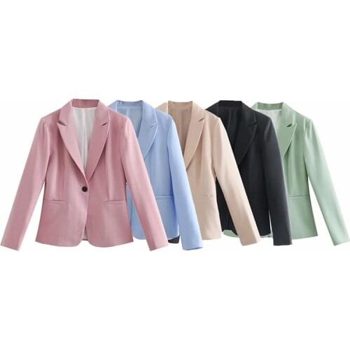 XIKOM 2021 Women Solid Single Button Long Sleeve Turn-down Collar Slim Coat Female Office Lady Blazers Ladies Streetwear Tops
