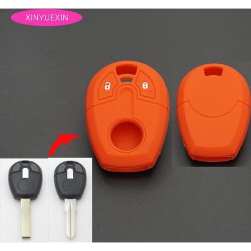 Xinyuexin Silicone Rubber Car Key Cover Fit For Fiat Positron EX300 Remote Key Case Fob Cover Car-styling 2 Buttons