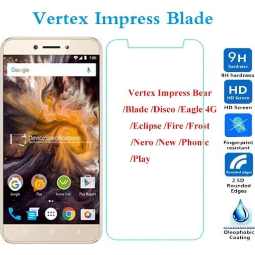 Vertex Impress Bear Glass Tempered Screen Protector Vertex Impress Blade Disco Eagle 4G Eclipse Fire Frost Nero New Phonic Play