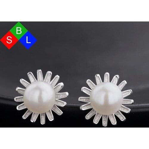 Red Trees Brand 925 Sterling Silver Fine Jewelry Real Fresh Water Pearl Stud Earrings For Women 2017 New Arrival