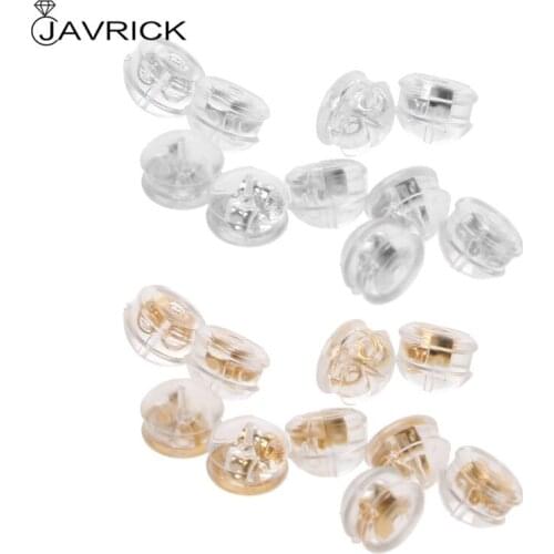 10PCS High Quality Silicone 18K Gold S925 Sliver Earring Backs Padded Mushroom