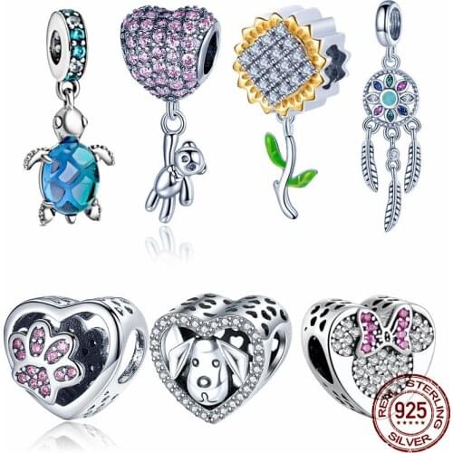 100% Real 925 Sterling Silver Flamingo Heart Charm Fit Original 3mm Me Bracelet For Women DIY Jewelry Summer NEW 2020 S1576