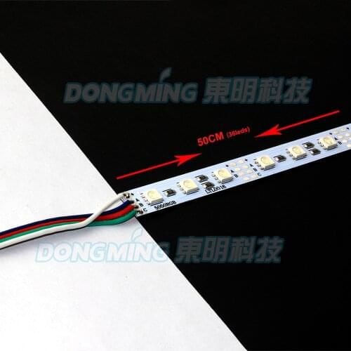 20pcs/lot 36leds/0.5m led luces strip 5050 SMD LED Bar Light RGB DC 12V LED hard Strips kitchen led under cabinet light