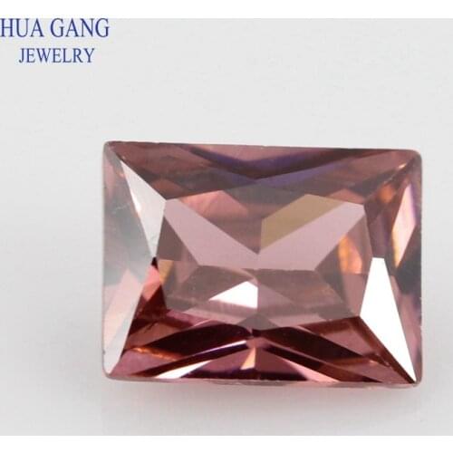 5A Rhodolite Rectangle Shape Cut CZ Stone Synthetic Gems Cubic Zirconia For Jewelry Size 2x4~10x14mm Free Shipping