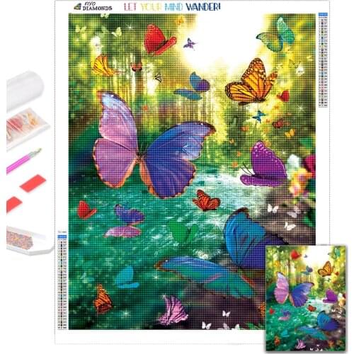 5D Diamond Mosaic Butterfly Full Square Diamond Painting Landscape Picture Of Rhinestones Embroidery Scenery Art Home Decoraion