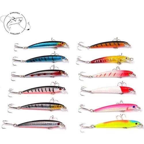 75mm/5.6g Isca Artificial Minnow Hard Bait Fishing Lure Wobbler Float 6# Hook Topwater Saltwater Crankbait Sea Beach Fishing