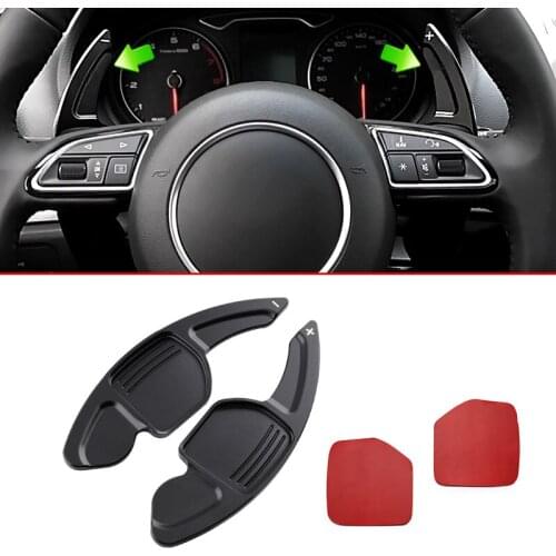 Aluminum Steering Wheel Gear Shift Paddle Extend For Audi A3 A4 A5 A6 A7 A8 Q3 Q5 B8 C7 D4 Black